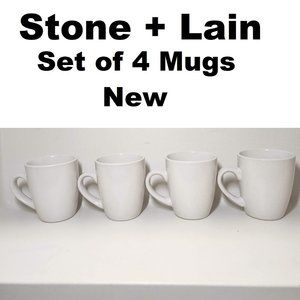 NEW Stone Lain 4 Piece Stoneware mugs cups Coffee Tea dishes Dinnerware Set